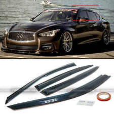For 14-19 Infiniti Q50 JDM Wavy Mugen Style 4 Pcs Tinted Window Visor Guard Vent picture