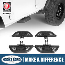 Hooke Road 4 Pcs Side Hoop Steps Non-slip Kit Fit Jeep Wrangler JK 07-18 4-Door picture