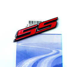 1x Red SS Emblem Badge Sticker for Camaro GM SS Silverado Series Black FU picture