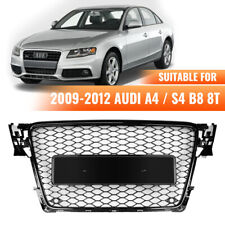 Honeycomb Mesh Grille Black RS4 Style For 2009-2012 Audi A4 Quattro / S4 B8 8T picture
