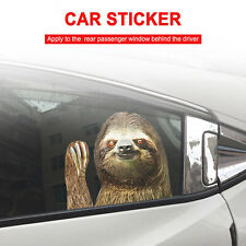 Car Window Sticker Person Size Passenger Side Left Sloth Waving Funny F8 picture