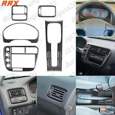 11Pcs Real Carbon Fiber Full Interior Dashboard Trim Kits for Honda Civic 99-00 picture