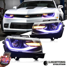 For 2014 2015 Chevy Chevrolet Camaro RGB LED Projector Headlights Sequential picture