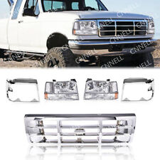 Fit For 92-98 F150 F250 F350 Grille Chrome Headlight Door Park Side Marker Light picture