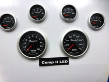 Marshall 6 Gauge Set Comp 2 LED Electric Speedo Black Dial Alu Bezel Sport Comp picture
