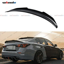 Rear Lip Trunk Spoiler Wing For 14-23 Infiniti Q50 Sedan PSM Carbon Fiber Style picture