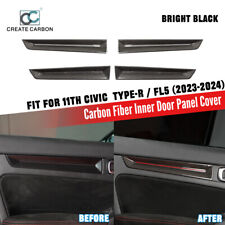 4pcs Real Carbon Fiber Inner Door Panel Trim For Honda 11th Gen Civic Type R FL5 picture