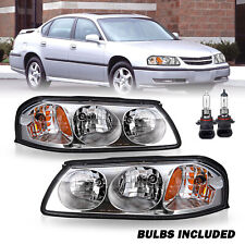 For 2000-2005 Chevy Impala Chrome 00-05 Headlight Headlamp w/ bulbs LH+RH Pair picture