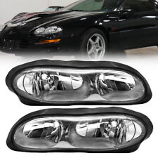 Headlights Set For 1998-2002 Chevy Camaro Z28 2Door Chrome Replacement Headlamps picture