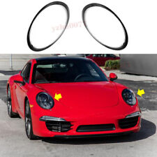 For Porsche 911 2013-2019 Car Left & Right Headlight Headlamp Lens Shell 2pcs picture