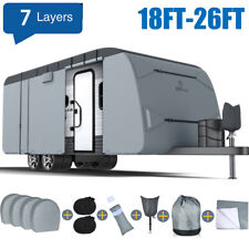 RVMasking 7 ply Travel Trailer RV Cover 18-26' Waterproof Windproof Camper Cover picture