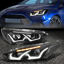 [LED DRL]FOR 15-18 FORD FOCUS BLACK/CLEAR SIGNAL PROJECTOR HEADLIGHT HEAD LAMPS picture