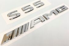 #1 CHROME S55 + AMG FIT MERCEDES S55 REAR TRUNK NAMEPLATE EMBLEM BADGE DECAL picture