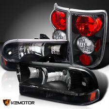Fits 1998-2004 Chevy Blazer Black Headlights+Bumper Lights+Tail Brake Lamps picture