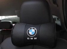 2Pcs Real Leather Car Seat Neck Cushion Pillow Car Headrest For BMW Car picture