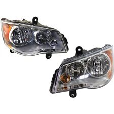 CAPA Halogen Headlight Chrome Int. Left and Right For 11- 20 Dodge Grand Caravan picture