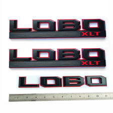 3x OEM LOBO XLT Emblem fender Badge fits F150 LOBO F-150 FL3Z-16720-L Black Red picture