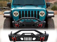 Texture Stubby Steel Front Bumper Winch Plate For07-23 Jeep Wrangler JK/JL/JT picture