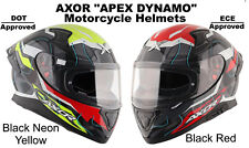 AXOR “Apex Dynamo” DOT & ECE Approved Full Face Dual Visor Motorcycle Helmets picture