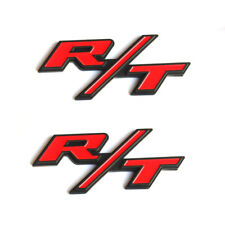 2pack OEM RT R/T Emblems fits Challenger Charger Chrysler RT R/T Black red picture