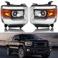 AUXITO LED DRL Headlights Projector For 14-18 Sierra GMC 1500 2500 3500 Truck 2x picture