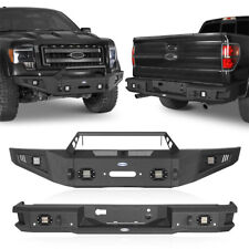 Front Bumper or Rear Back Bumper Textured Steel Black Fit 2009-2014 Ford F-150  picture