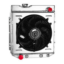 For Ford 60-65 62 Falcon/ 65-66 Mustang 3 Row Aluminum Radiator+Shroud Fan+Relay picture