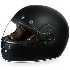 Daytona Retro DOT Approved Dull Black Full Face Motorcycle Helmet R1-B picture