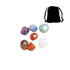 7 Raw Chakra Stone Healing Crystal Stone Gift Set for Yoga Meditation w/ bag picture
