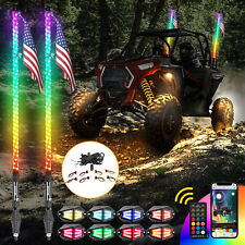 2x 3FT RGB LED Whip Light+Rock Light+Turn Signal Wire For Polaris Ranger XP 1000 picture