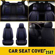 2Set 5 Seat Car Set Full Seat Cover Leather Luxury Front Rear Back Cushion For C picture