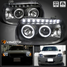 Black Fits 2005-2007 Ford Escape LED Halo Projector Headlights Lamps Left+Right picture