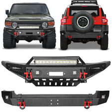 Aaiwa For 2007-2014 Toyota FJ Cruiser Front/Rear Bumper W/Winch Plate&LED Lights picture