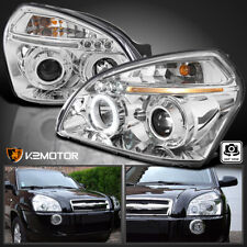 Clear Fits 2005-2009 Hyundai Tucson LED Halo Projector Headlights Left+Right picture