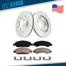12.99 inch Front Drilled Rotors + Brake Pads for Chevy Silverado GMC Sierra 1500 picture