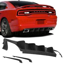 [SASA] Fit for 11-14 Dodge Charger RT 4-Fin PU Rear Diffuser Bumper Lip Splitter picture