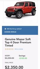 Genuine Mopar Soft Top 4 Door Premium Tinted 82215146AB picture