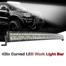 42 Inch Curved LED Light Bar Tri Row Spot Flood Combo Truck Offroad ATV SUV 4WD picture