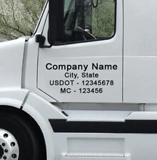 SEMI TRUCK DOOR LETTERING - Your Company Name + Town & State +DOT Number Decals picture