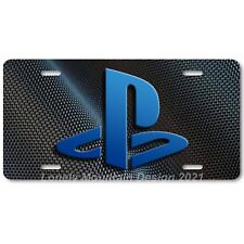 Sony Playstation Inspired Art Blue on Carbon FLAT Aluminum Novelty License Plate picture