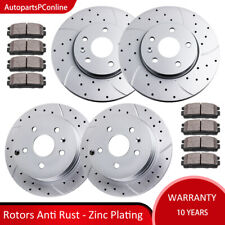Brake Rotors and Pads Drilled Slotted Front Rear Kit for Chevy Equinox Terrain picture