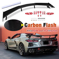 Rear High Wing Spoiler Fit for 20-UP Corvette C8 Models Carbon Flash Painted ABS picture