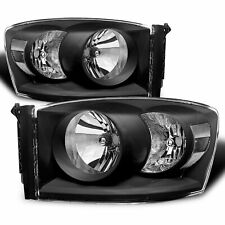 For 2006-2008 Dodge Ram 1500 2500 3500 Black LH+RH Headlights/lamps 06-08 picture