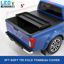 5FT Soft Tri-fold Tonneau Cover For 2005-2024 Nissan Frontier Truck Bed w/ Lamp picture