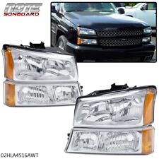 FIT FOR 03-07 CHEVY SILVERADO AVALANCHE CLEAR HEADLIGHTS+BUMPER SIGNAL LAMPS picture