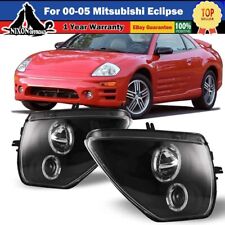 For 00-05 Mitsubishi Eclipse Dual Projector LED Halo Headlights - Black/Clear  picture