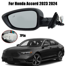 Left Driver Black Side Mirror Blind Spot Heated 7Pin For Honda Accord 2023 2024 picture