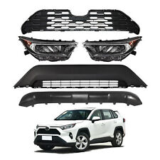For Toyota RAV4 2019-2021 Front Upper Lower Grille Headlight and Valance Panel picture
