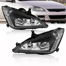 Left & Right Black Headlight Assembly For 2003-2007 Honda Accord EX LX EX-L picture