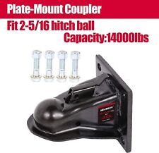 14000LBS 2-5/16 Flat Mount Trailer Coupler, Included 5/8 Grade 8 Bolts Black picture